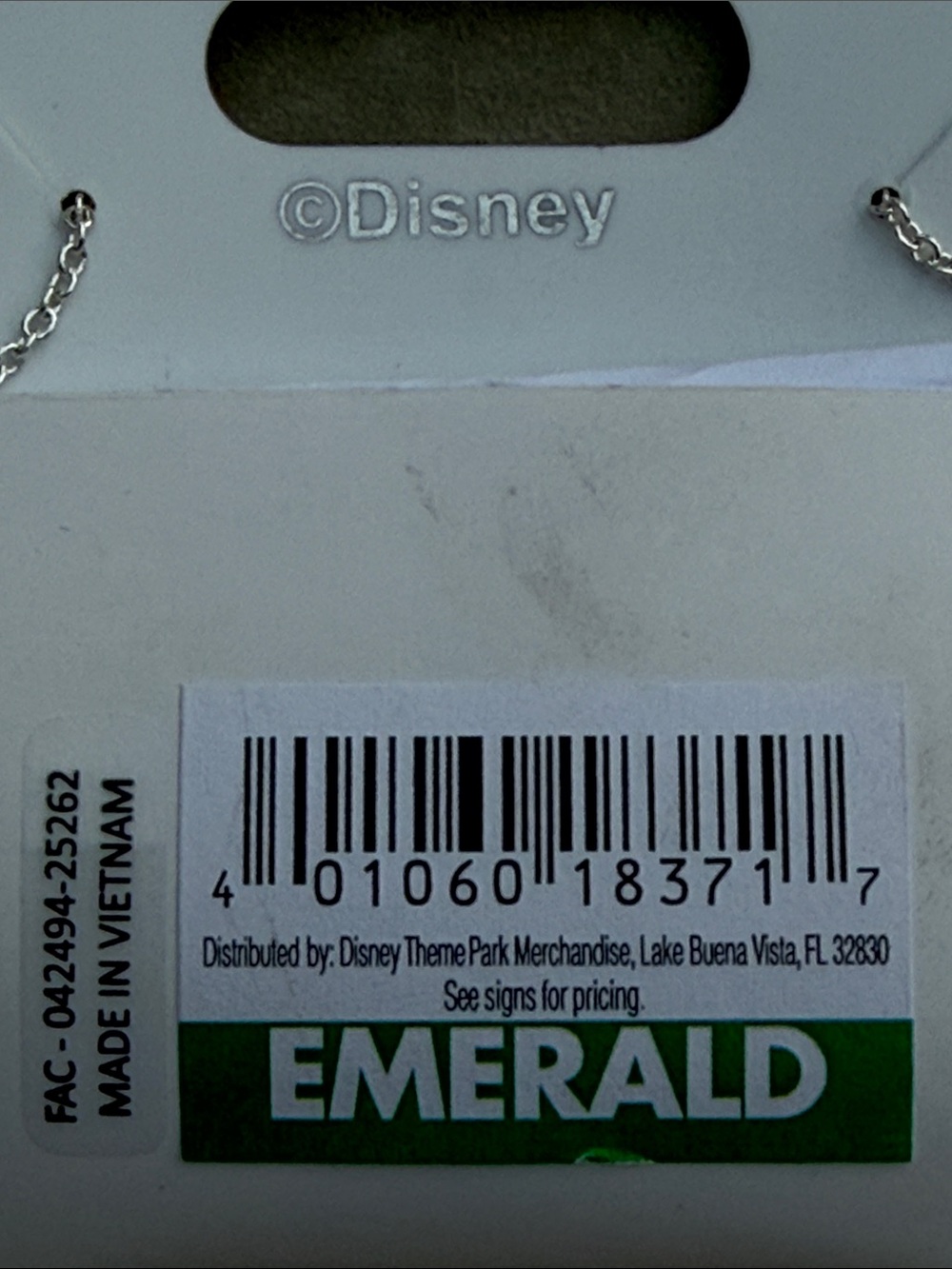 Disney Little Mermaid Minnie Mouse Ear Purple & Green Necklace - Picture 5 of 5
